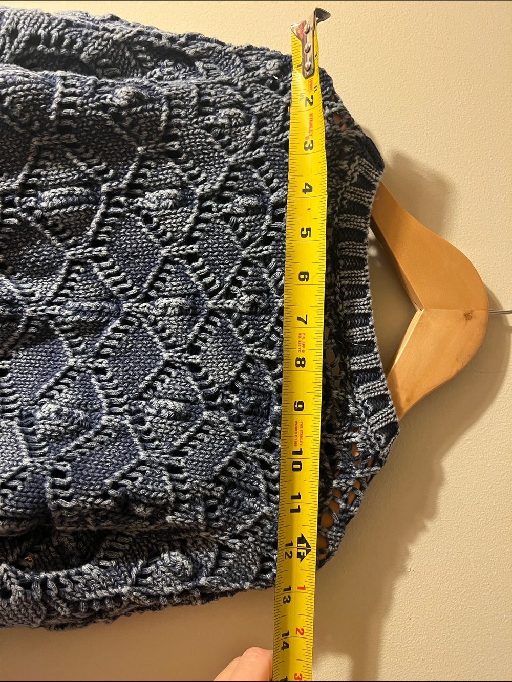 Full Tilt Cropped Textured Knit Sweater - Blue XS. - Picture 5 of 6